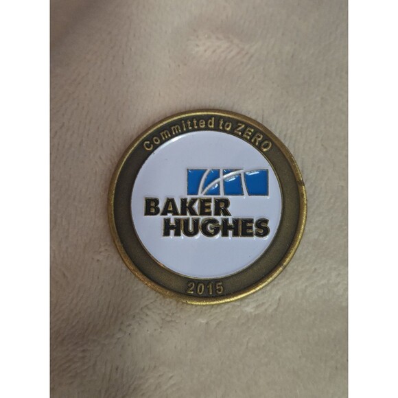 Baker Hughes Challenge Coin Committed To Zero 2015 Teamwork Performance Enamel
